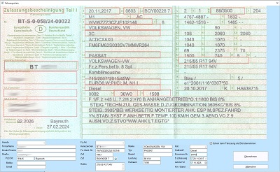 Fahrzeugschein-Scanner in unserer Kfz-Werkstatt Software oder Warenwirtschaftssystem für die Werkstatt