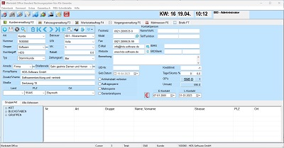 kundenverwaltung im Kfz-Rechnungsprogramm